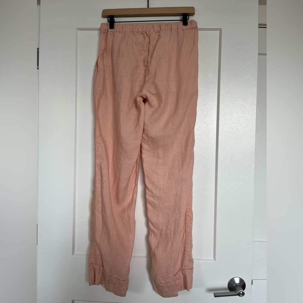 Serena & Lily 100% Linen Set Blush Pink Top & Pants Size S Coastal Resort Lounge - Picture 9 of 15